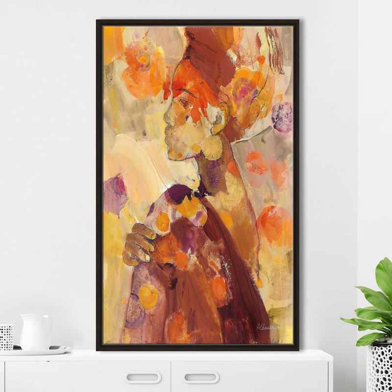 Célébrer la beauté II par Albena Hristova - Peinture, Cadre flottant espresso, H 51,5 po x l 31,5 po x P 2 po