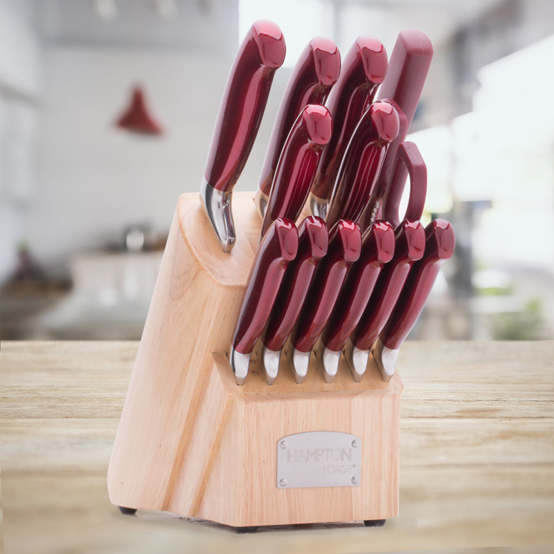 Argentum Red 14 Piece Knife Block Set