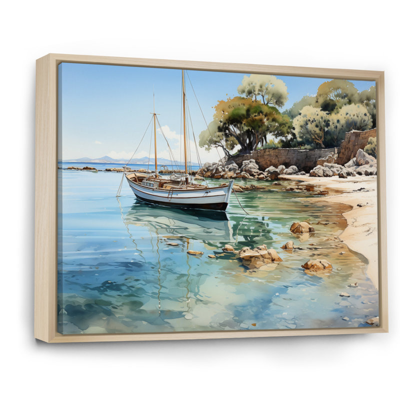 Dominicain Tranquil Bay II, reproduction d'art sur toile, H 30 po x l 40 po x P 1,5 po, Cadre naturel flottant