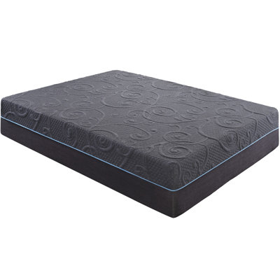 Matelas King Size, 35,5 cm (14 pouces) en mousse mémoire et gel, gris foncé, fermeté moyenne, ressorts ensachés, épaisseur : 35,5 cm (14 pouces), mousse, minimise les perturbations du sommeil, facile à remonter