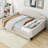 Full Size Linen Upholstered  Daybed With Two Drawers And Slats