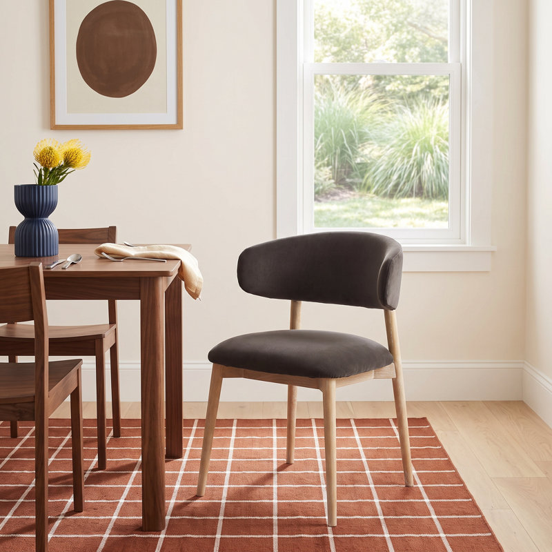 Kel 19'' H Upholstered Ash Side Chair, Slate Charcoal