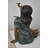 Girl with butterflies, green shirt Bronze Statue Size: 27" x 17" x 24"H