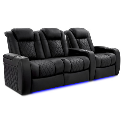 Upholstered Home Theater Seating with Cup Holder