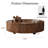 Elegant Round Coffee Table with 2 Storage Drawers, Walnut Wood Grain Top, Modern Living Room Center Table, Easy Setup-410309784