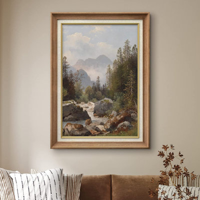 «Autumn Mountain Range Forest Trees», peinture sur toile encadrée