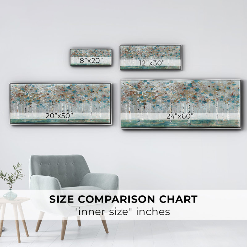 Teal Forest- Framed Canvas