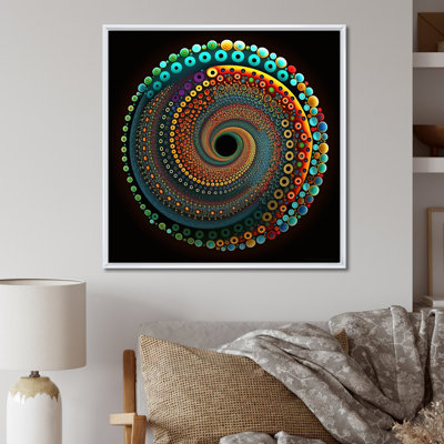 " Iridiscdent Pointillism Spiral Turquoise Shades I "