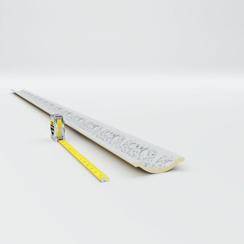 Primed White Geometric Urethane Crown Moulding Sample