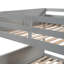 Lit superposé double au-dessus de double avec lit gigogne simple, gris-878902126