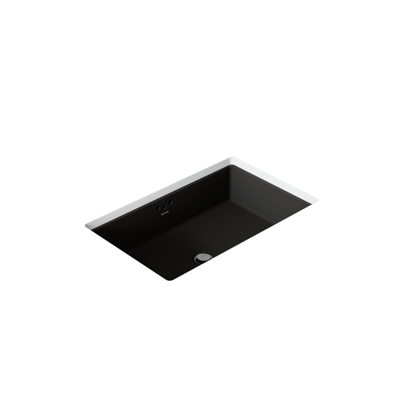 Kathryn Vitreous China Rectangular Undermount Bathroom Sink and Overflow, Honed White