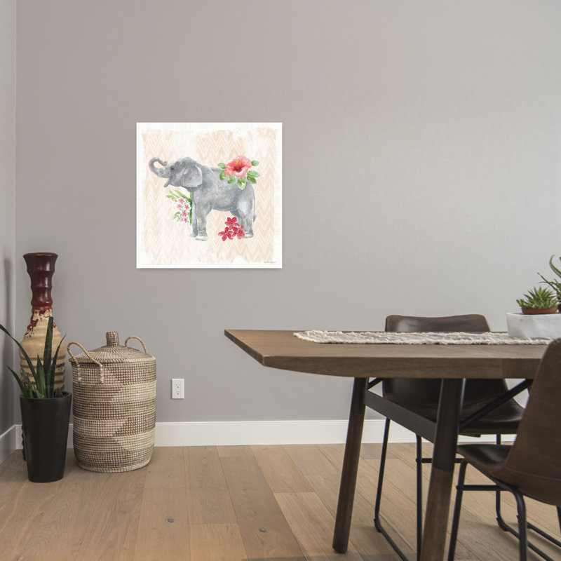 Éléphant de la jungle, art tropical, H 24 po x l 24 po