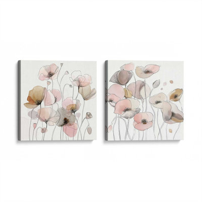 Blush Meadow Blooms, ensemble de 2 impressions