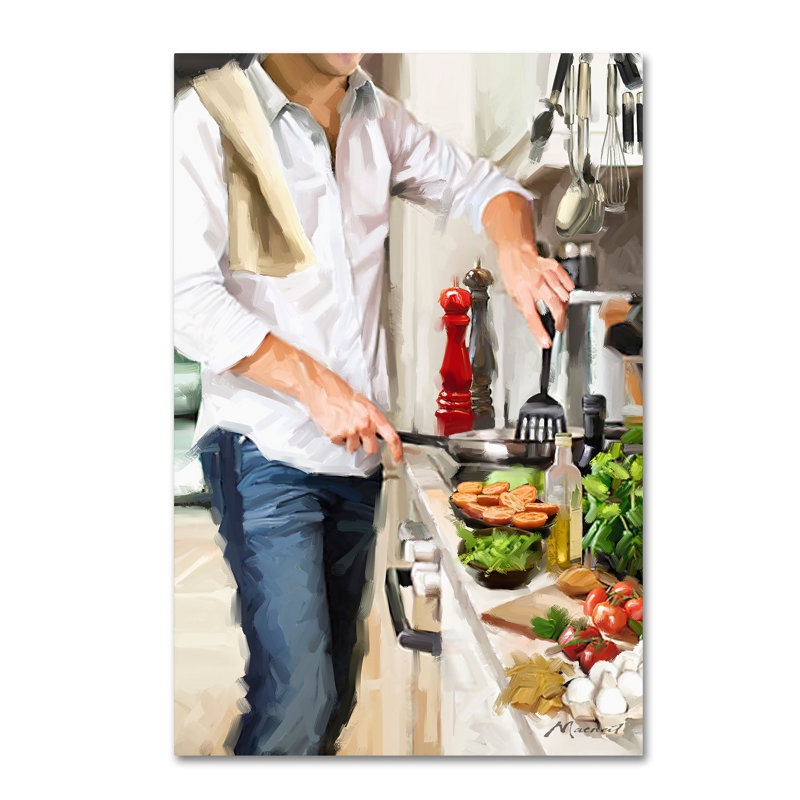 Armand 'Cooking' Print on Canvas, 19" H x 12" W x 2" D