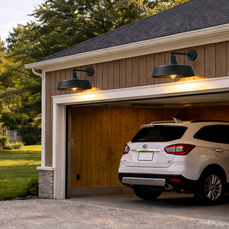 Straight Arm Outdoor Wall Light Set, 12.7" H x 24" W x 30" D