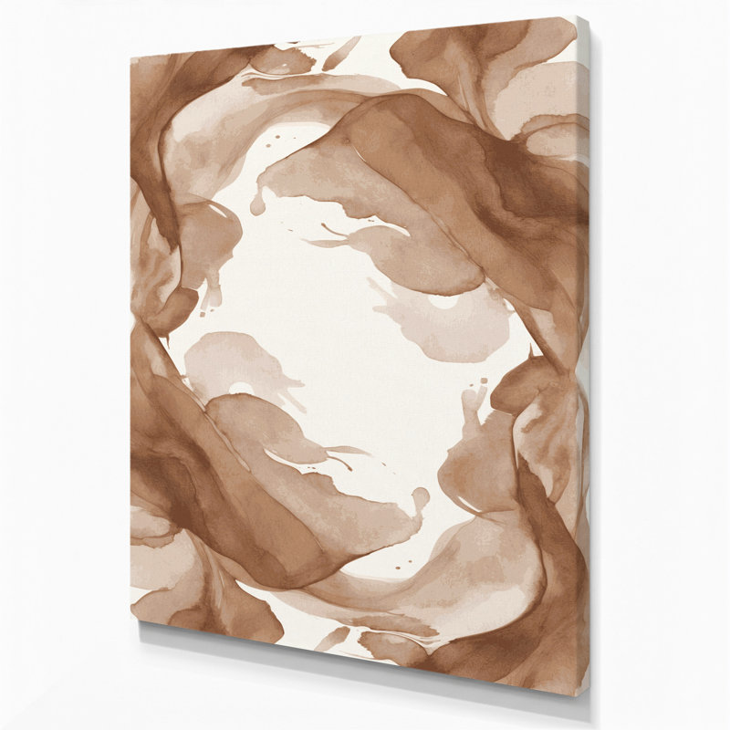 Aquarelle abstraite, art mural sur toile beige 22, H 11 po x l 14 po