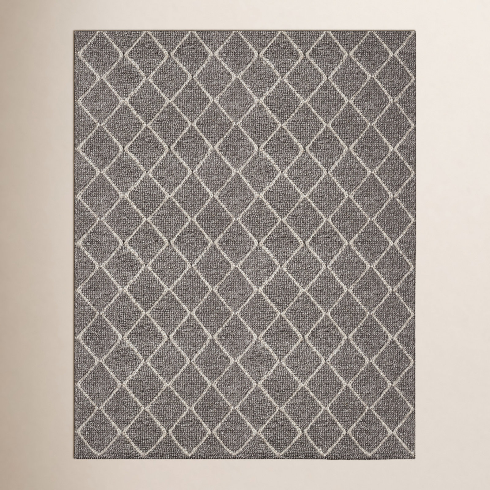 Lilly Charcoal Ivory Flatweave Geometric Rug, Rectangle 8' x 10'
