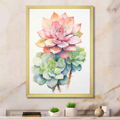 " Blossoming Succulent In Tender Retro Pink I "