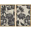 «Monochron floral botanique noir et blanc», 2 pièces sur toile-98464654-98464657