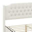 Base de lit tapissier grand, cadre de lit capitonné avec tête de lit à oreilles, boutons en cristal et espace de rangement sous le lit-1839151644