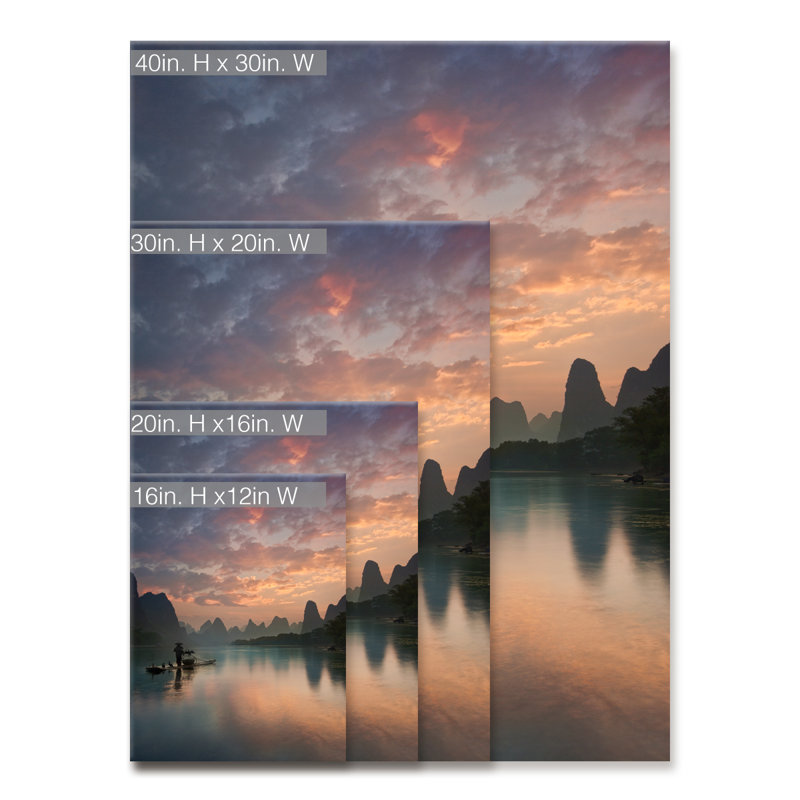 « li river le soleil », reproduction de photo sur toile, H 30 po x l 20 po x P 1,5 po
