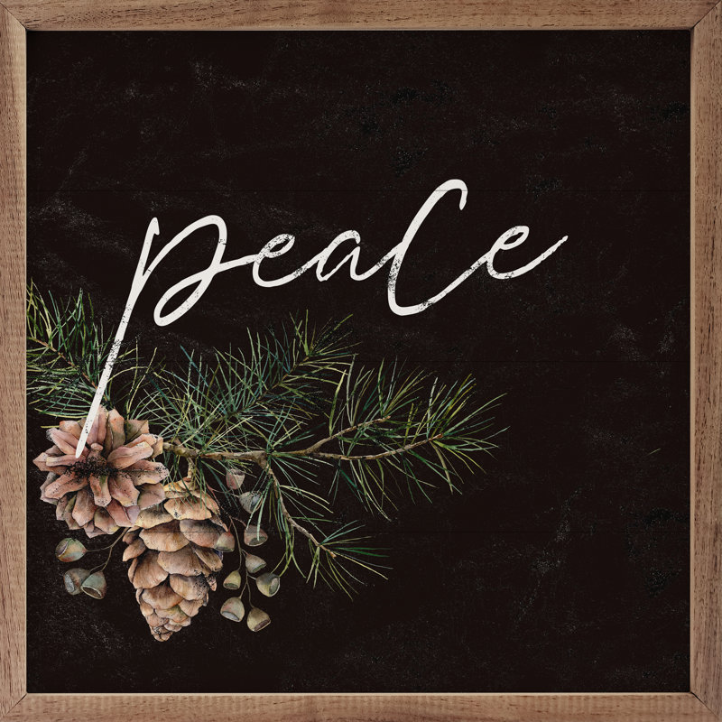 Pinecone Peace Branch - noir, H 12 po x l 12 po
