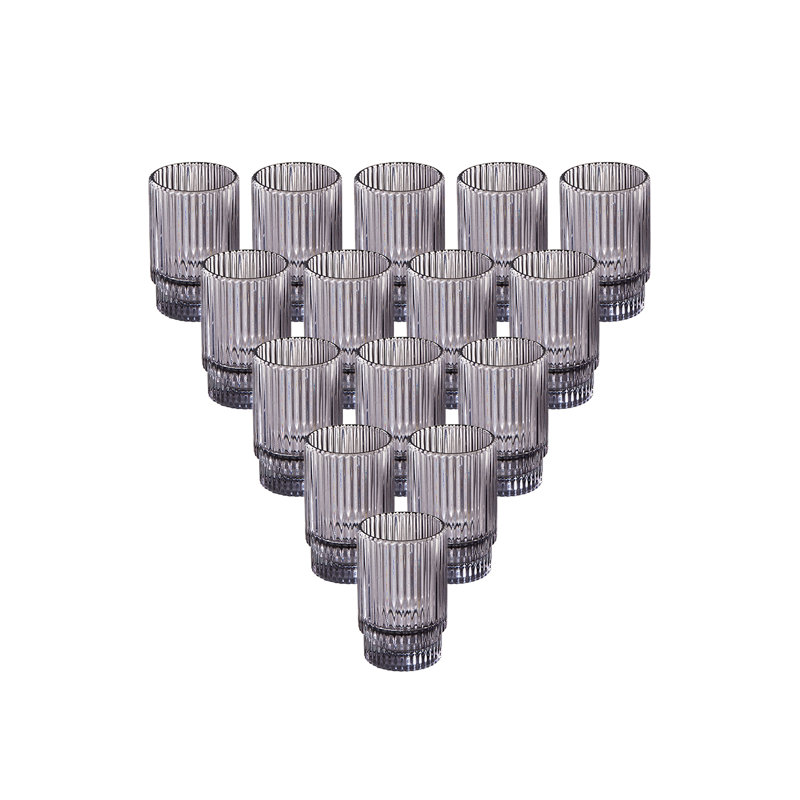 Tabletop Votive Holder Set, Smoke Gray, 24, 5" H x 3.5" W x 3.5" D