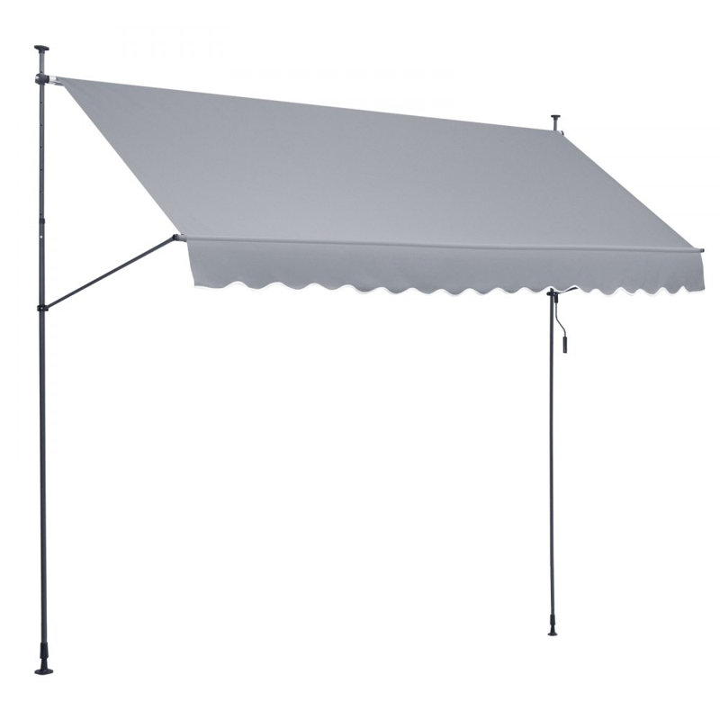 Auvent de patio avec auvent rétractable, H 122 po x l 157 po x P 47 po