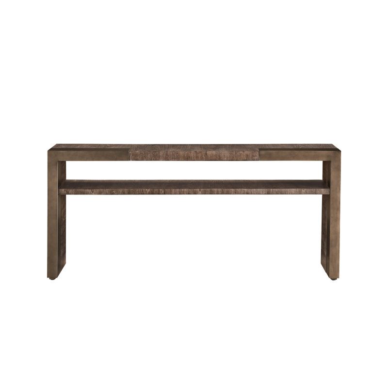 Cortado 72'' Brown Wood and Metal Console Table with Storage