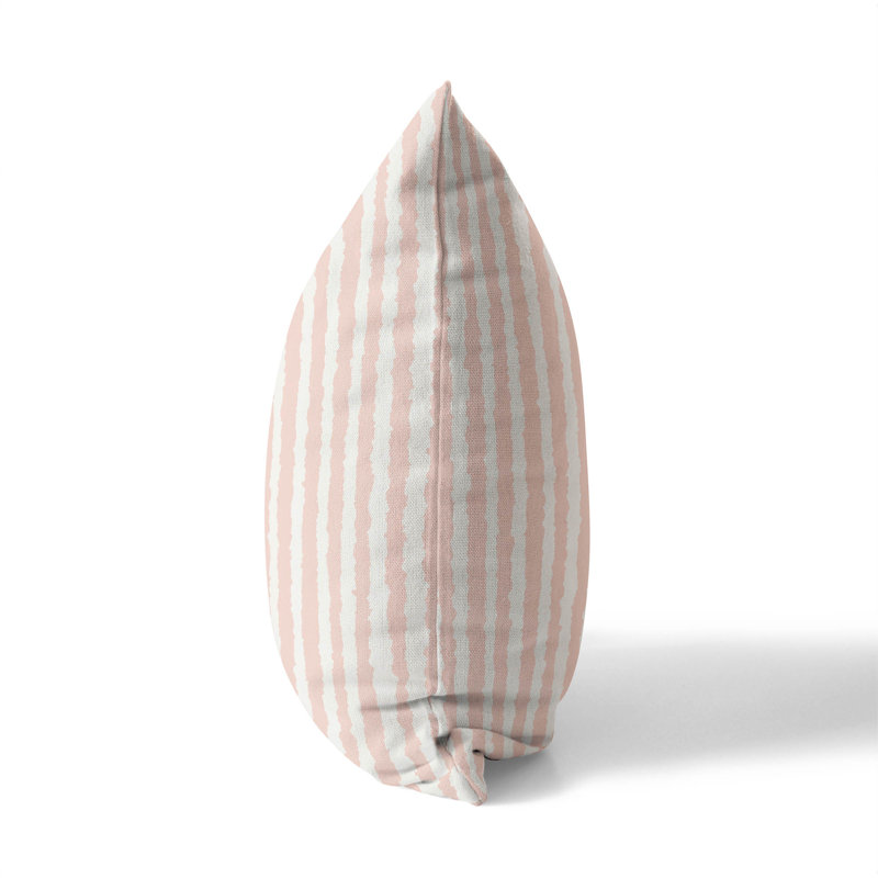 Coussin Long Gen, Rayure rose, H 26 po x l 26 po