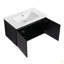Meuble-lavabo mural flottant 30 po avec lavabo en céramique et porte d'armoire à fermeture en douceur, ensemble KD