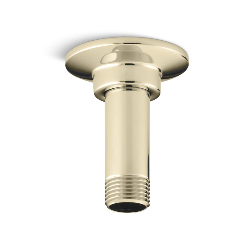 Mastershower Straight Ceiling-Mount Showerarm and Flange, Vibrant French Gold