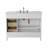 Lissandra 42" Single Bathroom Vanity In White With Engineered Stone Top