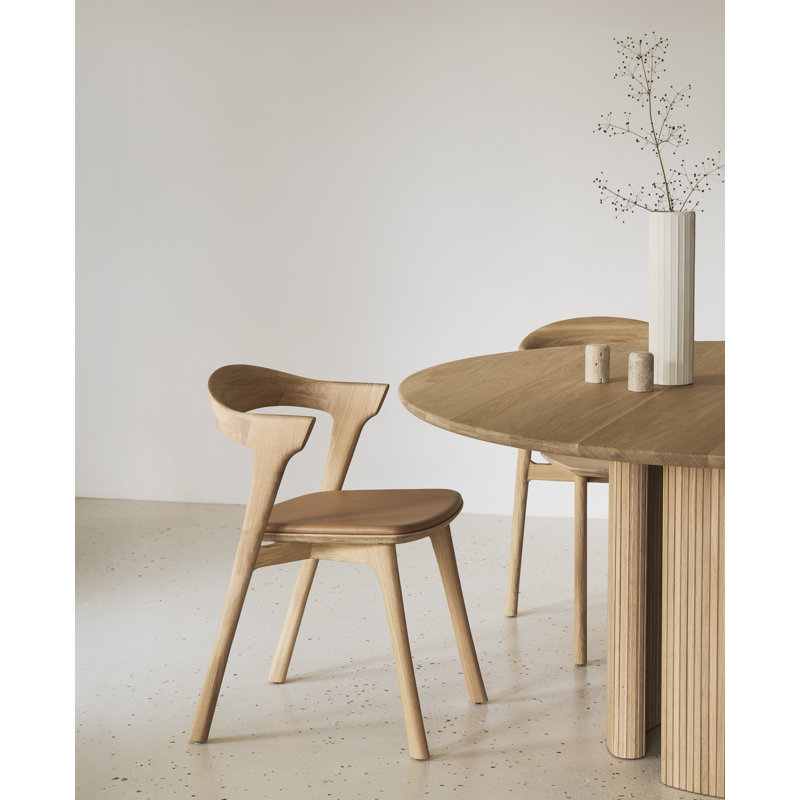 Roller Max Round Solid Wood Dining Table, Natural