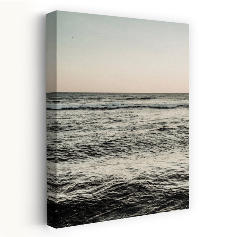 Art contemporain, art côtier paisible serein minimaliste, H 48 po x l 32 po