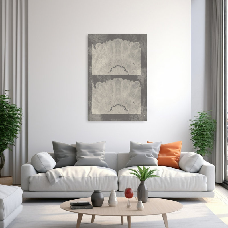 Impression sur toile biologique organique abstraite minimaliste moderne, 60" H x 40" W