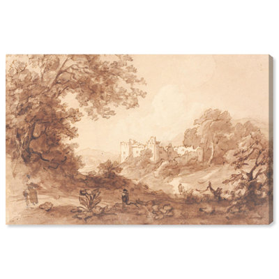 Toile du château de Carew, paysages rétro par Art Remedy