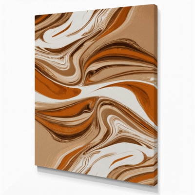 Abstrait art fluide sur toile brune 17