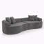 Canapé modulaire courbé 4 places de style moderne, canapé de salon à compression minimaliste, aucun assemblage requis, revêtement en chenille-1236817515