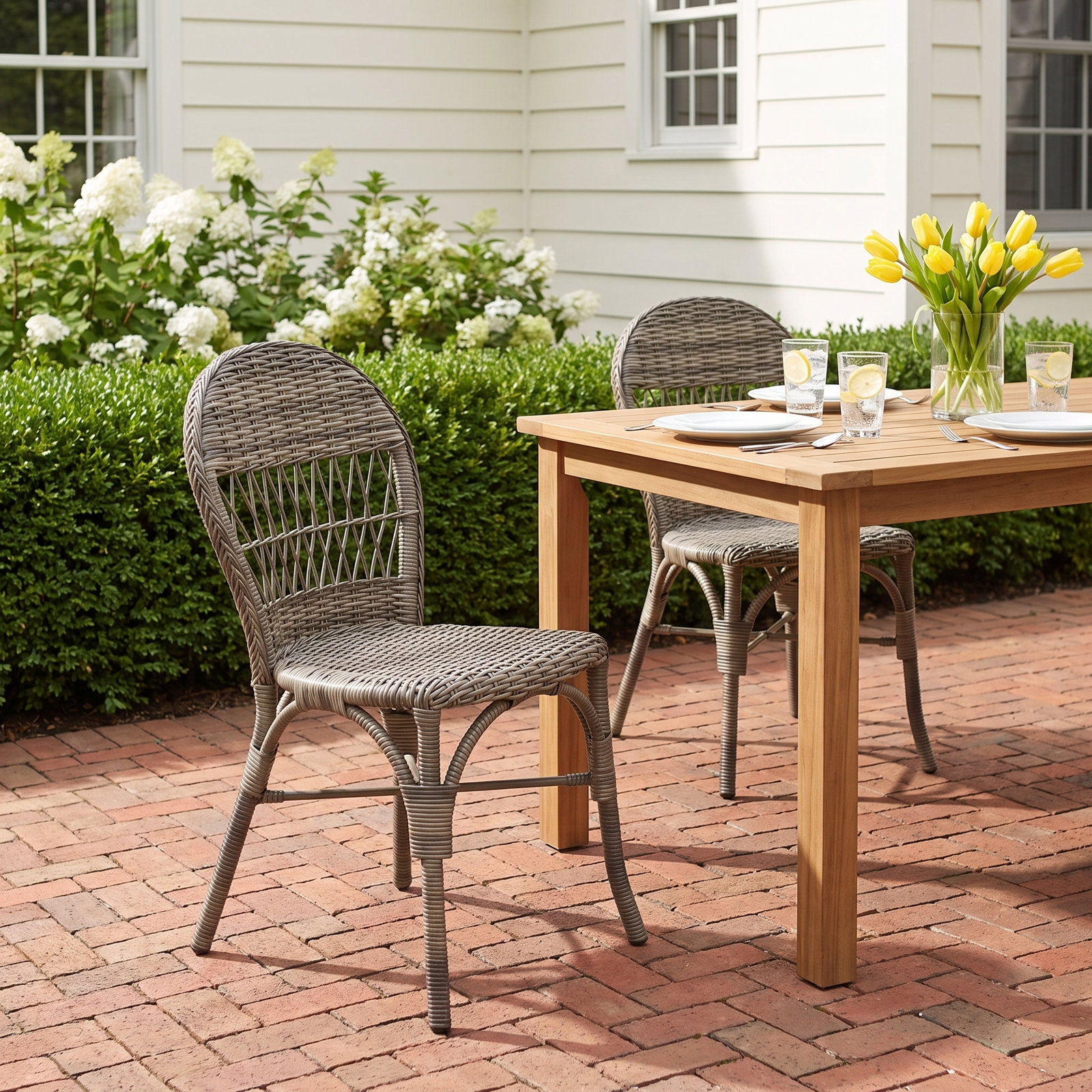 Ofelia Stackable Patio Side Chair, Gray