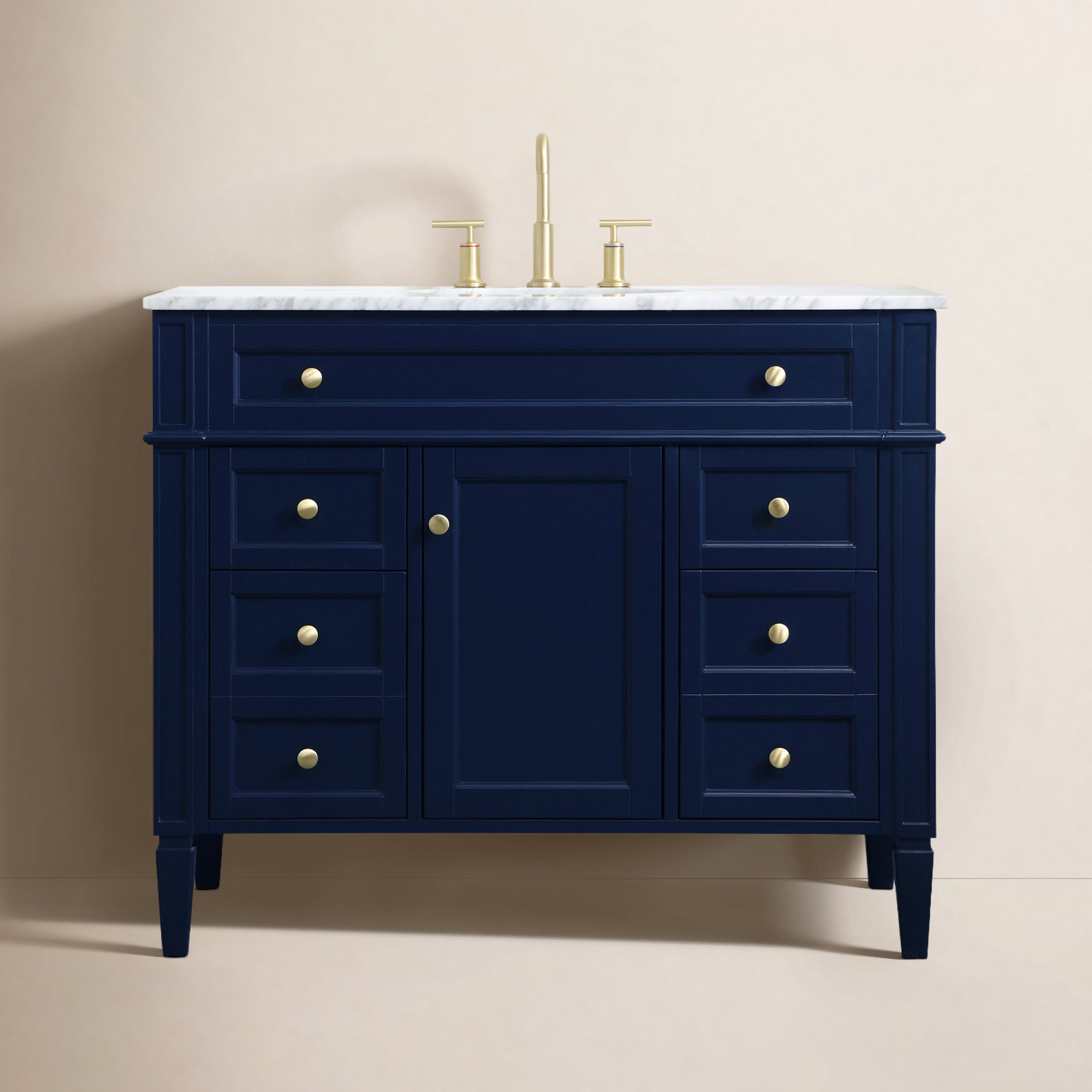 Rivers 42'' Single Bathroom Vanity, Blue
