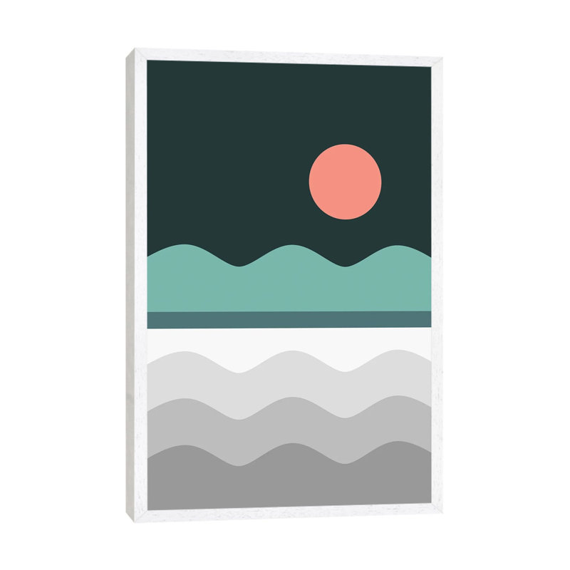 Abstract Landscape VI - Print on Canvas, 101.6 cm H x 66.04 cm W, White Framed