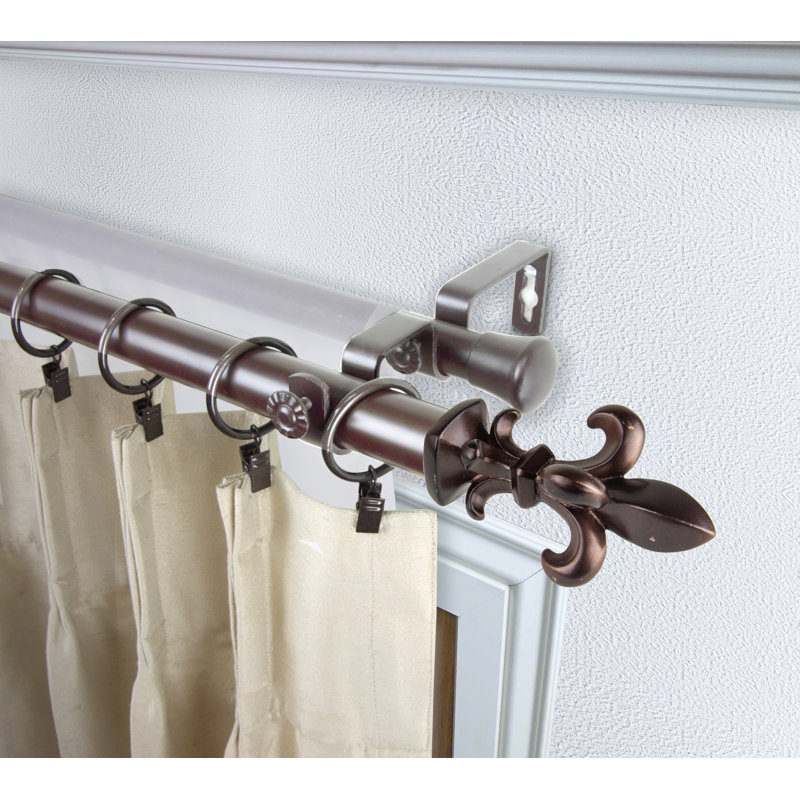 Tringle à rideaux double ajustable 1 po Bello, Bronze, H 2,25 po x l 84 po x P 6,75 po