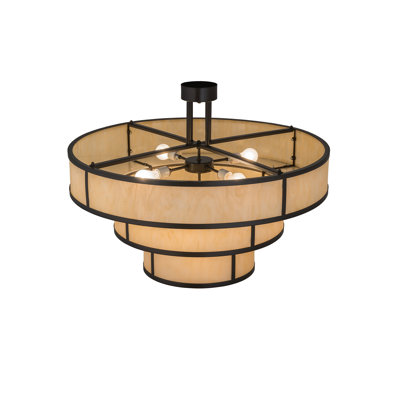 Luminaire suspendu cylindrique unique à 10 lumières