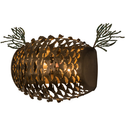Rustic Lodge Steel Flush Mounted Sconce