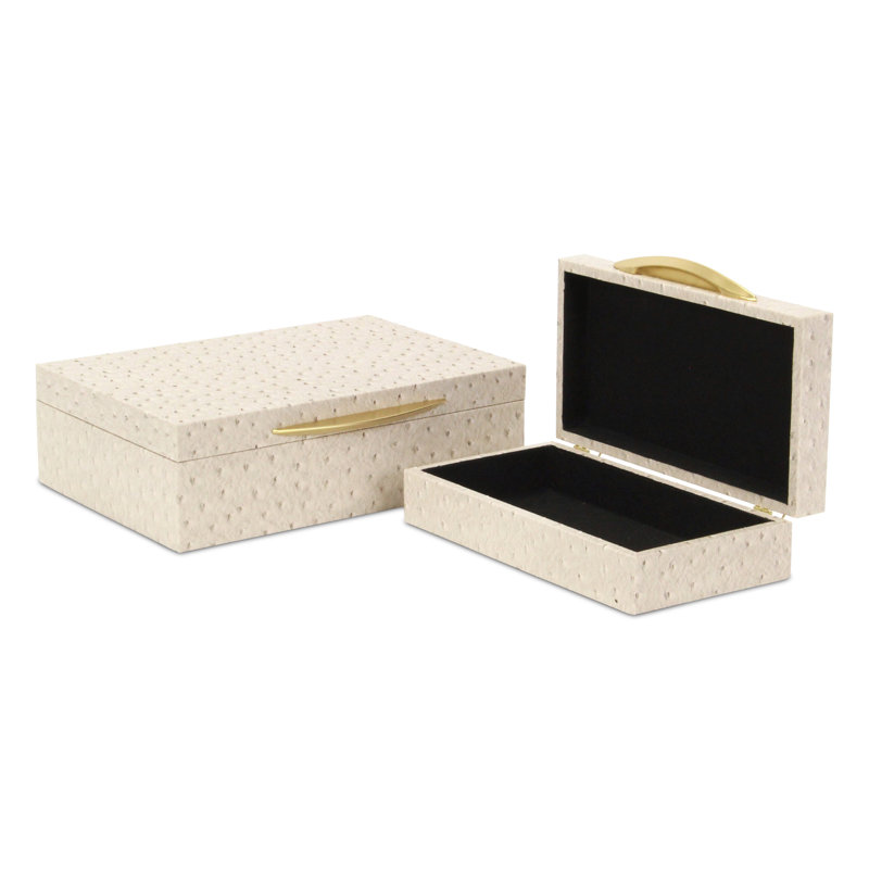 Ensemble de boîtes rectangulaires Canorus, Crème, crème