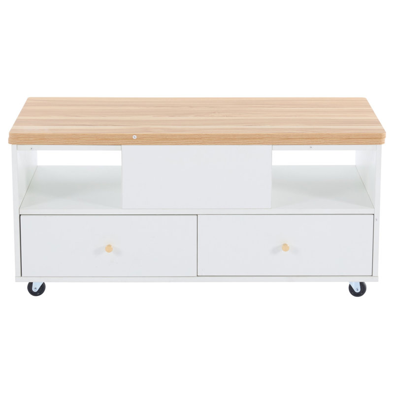 Coffee Table, White+Wood