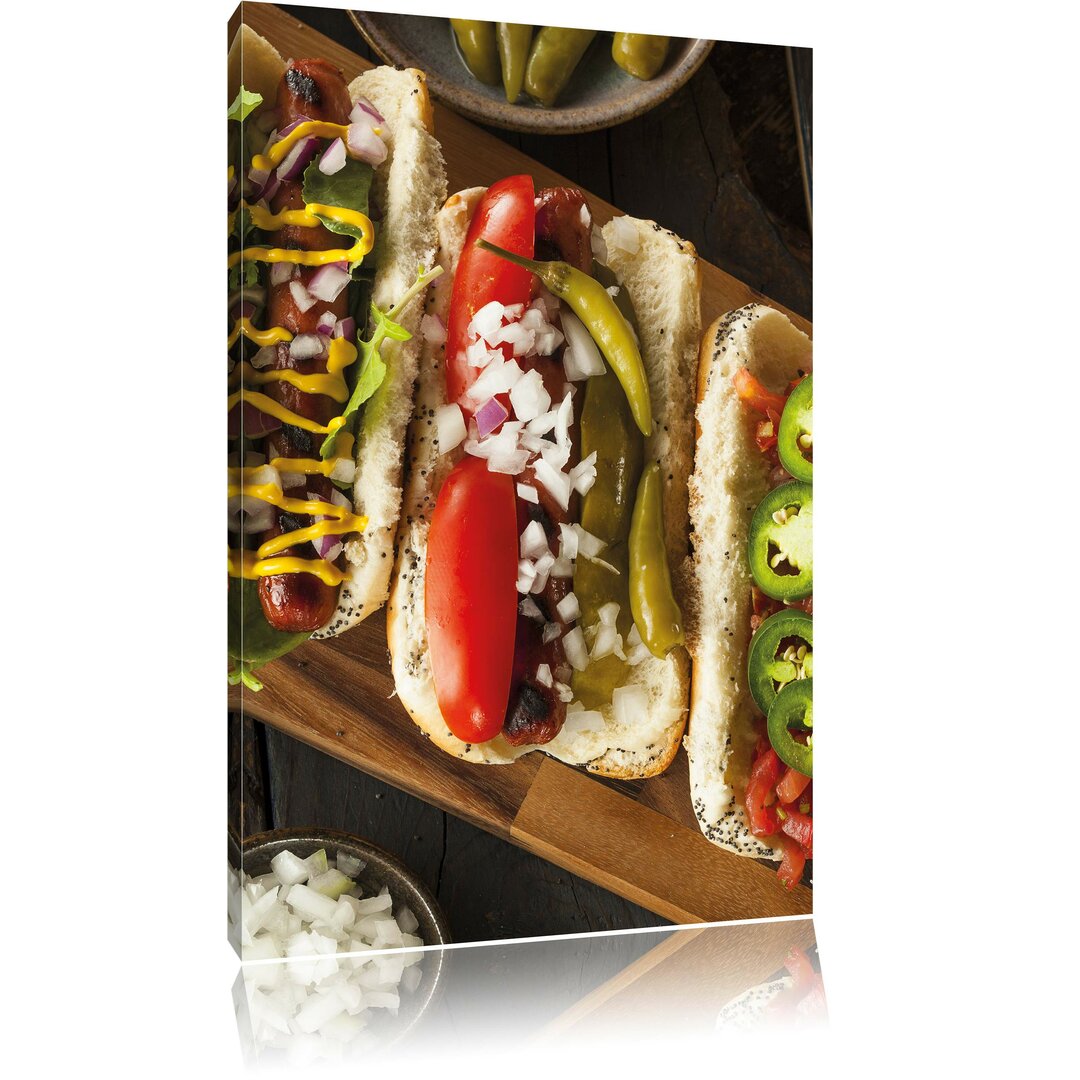 Leinwandbild Amerikanische Hotdogs