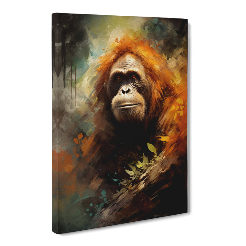 Orangutan Impressionism - No Frame Print, 60cm H x 40cm W x 3cm D