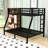 Metal Bunk Bed With Noise‑Reducing Slats, Safety Guardrails And Center Legs-114394460-114394463